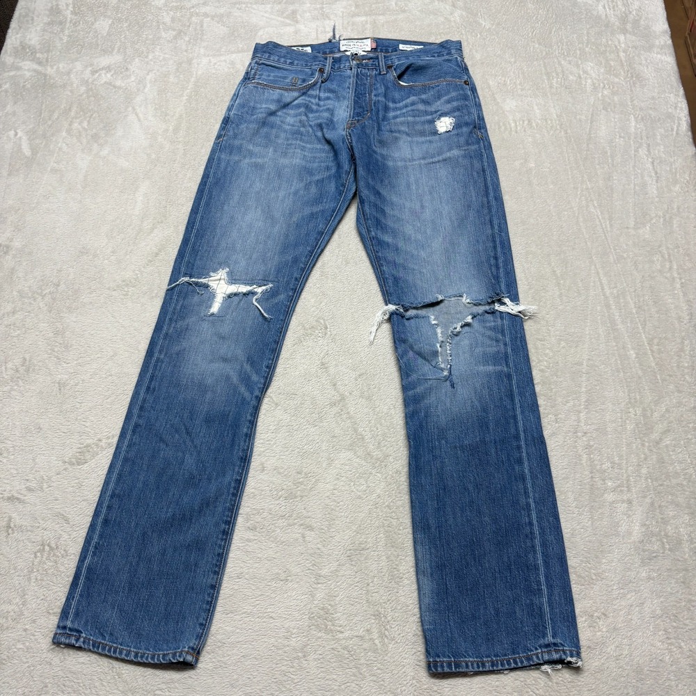 Lucky Brand 121 Heritage Slim Fit Jeans Cone Denim MADE IN USA 30x32 Distressed